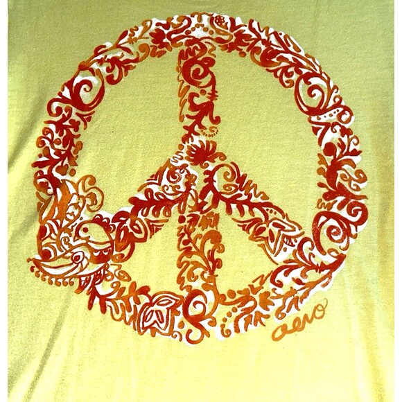 Aeropostale Women’s PEACE SIGN Graphic Tee Large - Picture 2 of 5